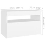 vidaXL Tables de chevet avec lumières LED 2 Pièces blanc 60x35x40 cm