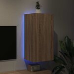 vidaXL Meuble TV mural avec lumières LED chêne sonoma 40 5x35x80 cm