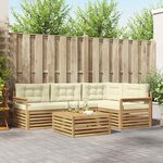 vidaXL Ensemble de canapés d'extérieur 6 pc Blanc et crème Polyester
