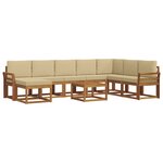 vidaXL Ensemble de canapés d'extérieur 9 pc Naturel et Beige
