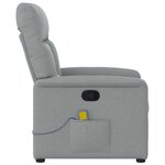 vidaXL Fauteuil de massage inclinable Gris clair Tissu