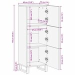 vidaXL Haut Armoire Marron 40 x 33 x 110 cm bois de manguier massif