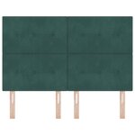 Cabeça de cama vidaXL Bouton Rembourré Vert Foncé 140 cm Velours