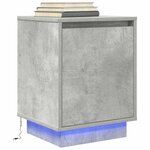 VidaXL Table de chevet avec lumières LED gris béton 38x34x50 cm