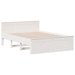 vidaXL Lit bibliothèque sans matelas blanc 140x200 cm bois pin massif