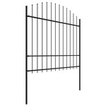vidaXL Clôture de jardin avec dessus en lance Acier 1 7 m Noir