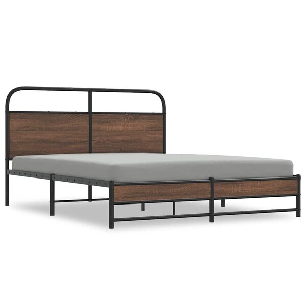 vidaXL Cadre de lit sans matelas 150x200 cm chêne marron