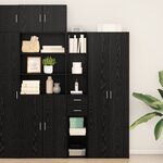 vidaXL Highboard Chêne Noir 30x42 5x185 cm Bois d'ingénierie