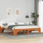 vidaXL Cadre de lit surélevé Marron 180 x 200 cm Bois massif en pin