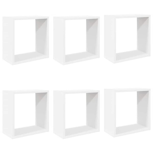 vidaXL Étagères cube murales 6 Pièces blanc 30x15x30 cm
