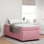 vidaXL Cadre de lit avec matelas Rose 100 x 200 cm tissu