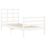 vidaXL Cadre de lit sans matelas blanc bois massif