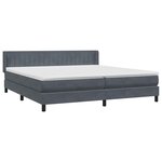 vidaXL Sommier à lattes de lit et matelas gris foncé 180x220cm velours