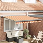 vidaXL Auvent Rétractable jaune et orange 300 x 250 cm Tissu et Métal