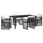 vidaXL Ensemble de salle à manger pour jardin 5 Pièces Noir polyrotin