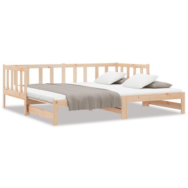 vidaXL Lit de jour et lit gigogne sans matelas 90x200 cm bois massif
