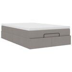 vidaXL Cadre de lit ottoman avec matelas taupe 120x200 cm tissu