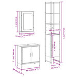 vidaXL Ensemble de meubles de salle de bain 3 Pièces Sonoma gris