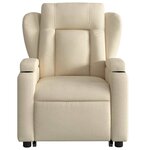vidaXL Fauteuil inclinable de massage électrique Crème Tissu