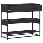 vidaXL Table console noir 90x35x80 cm bois d'ingénierie