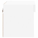 vidaXL Table de chevet murale avec lumières LED blanc