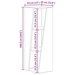 vidaXL Étagère latérale Gris Sonoma 33 x 32 x 100 5 cm