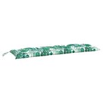 vidaXL Coussin de banc de jardin motif de feuilles 150x50x7 cm