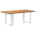 vidaXL Table à manger marron clair bois de chêne massif rectangulaire