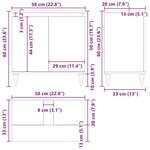 vidaXL Meuble de Lavabo de Salle de Bain Chêne noir 58 x 33 x 60 cm