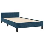 vidaXL Cadre de lit sans matelas bleu foncé 90x200 cm velours