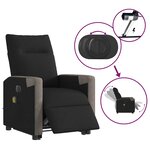 vidaXL Fauteuil inclinable de massage électrique Noir Tissu
