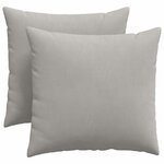 vidaXL Coussins de canapé 2 Pièces Gris clair 45 x 45 cm tissu