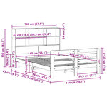 vidaXL Cadre de lit sans matelas 140x200 cm bois massif de pin