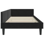 vidaXL Cadre de lit d'angle Noir 90 x 190 cm Velours et bois stratifié