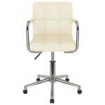Chaise fauteuil siège pivotante de bureau informatique étude tissu crème 02_0024098