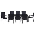 vidaXL Ensemble de salle à manger de jardin 5 pièces noir rattan poly
