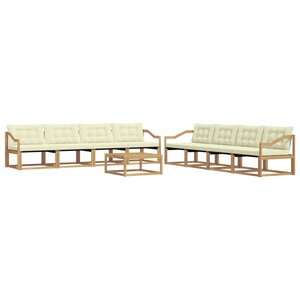vidaXL Ensemble de canapés d'extérieur 9 Pièces Blanc et crème