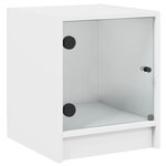 vidaXL Tables de chevet avec portes en verre 2 Pièces blanc 35x37x42 cm