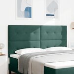 vidaXL Tête de lit avec des lumières à LED Réglable Vert 90 cm Velours