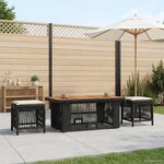 vidaXL Ensemble de salle à manger pour jardin 4 Pièces Noir et Crème