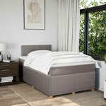 vidaXL Sommier à lattes de lit avec matelas Taupe 120x200 cm Tissu