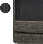 Tabouret pouf banquette de rangement pliant en lin 114 cm marron 13_0002783