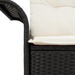 Sofa de jardin 2 places avec coussins Rattan synthétique noir
