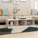 vidaXL Table basse blanc 110x50x34 cm bois de pin massif