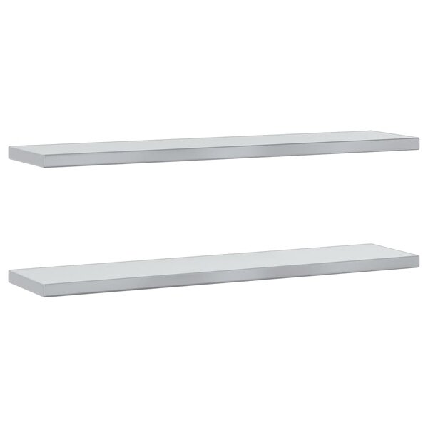 vidaXL Étagères murales 2 Pièces 100x23 5x3 cm argenté acier inoxydable