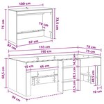 vidaXL Lit haut pour enfants avec bureau Blanc 75 x 190 cm