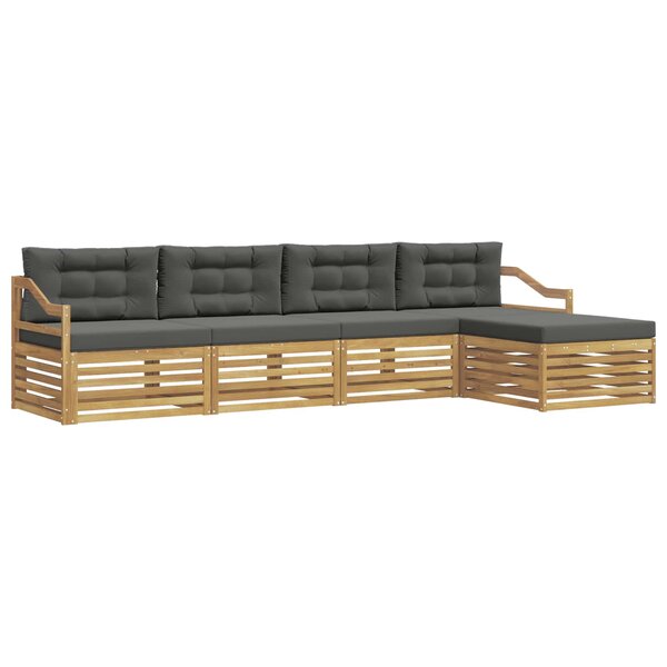vidaXL Ensemble de canapés d'extérieur 5 pc Blanc et anthracite
