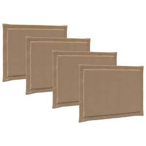 vidaXL Coussins de siège 4 pc Polyester Taupe 47 x 36 x 2 cm