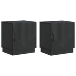 vidaXL Table de chevet 2 pc Noir 43 x 34 5 x 47 cm Bois d'ingénierie