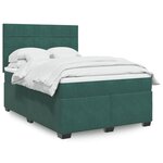 vidaXL Sommier à lattes de lit et matelas Vert foncé 140x200cm Velours